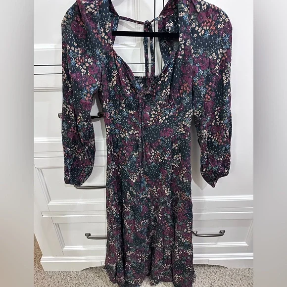 PAIGE Josefina Long Sleeve Floral Print Midi Dress - Picture 7 of 10